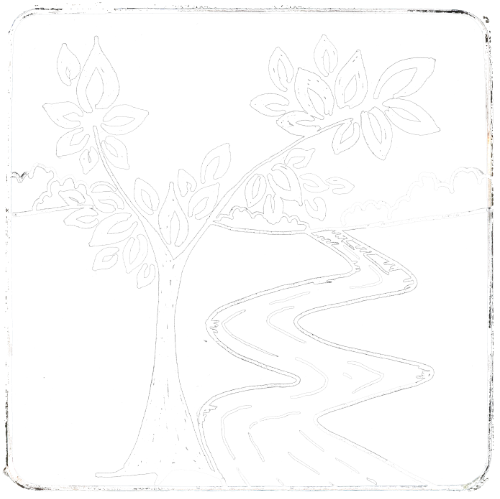 graphic of a tree and a river flowing by